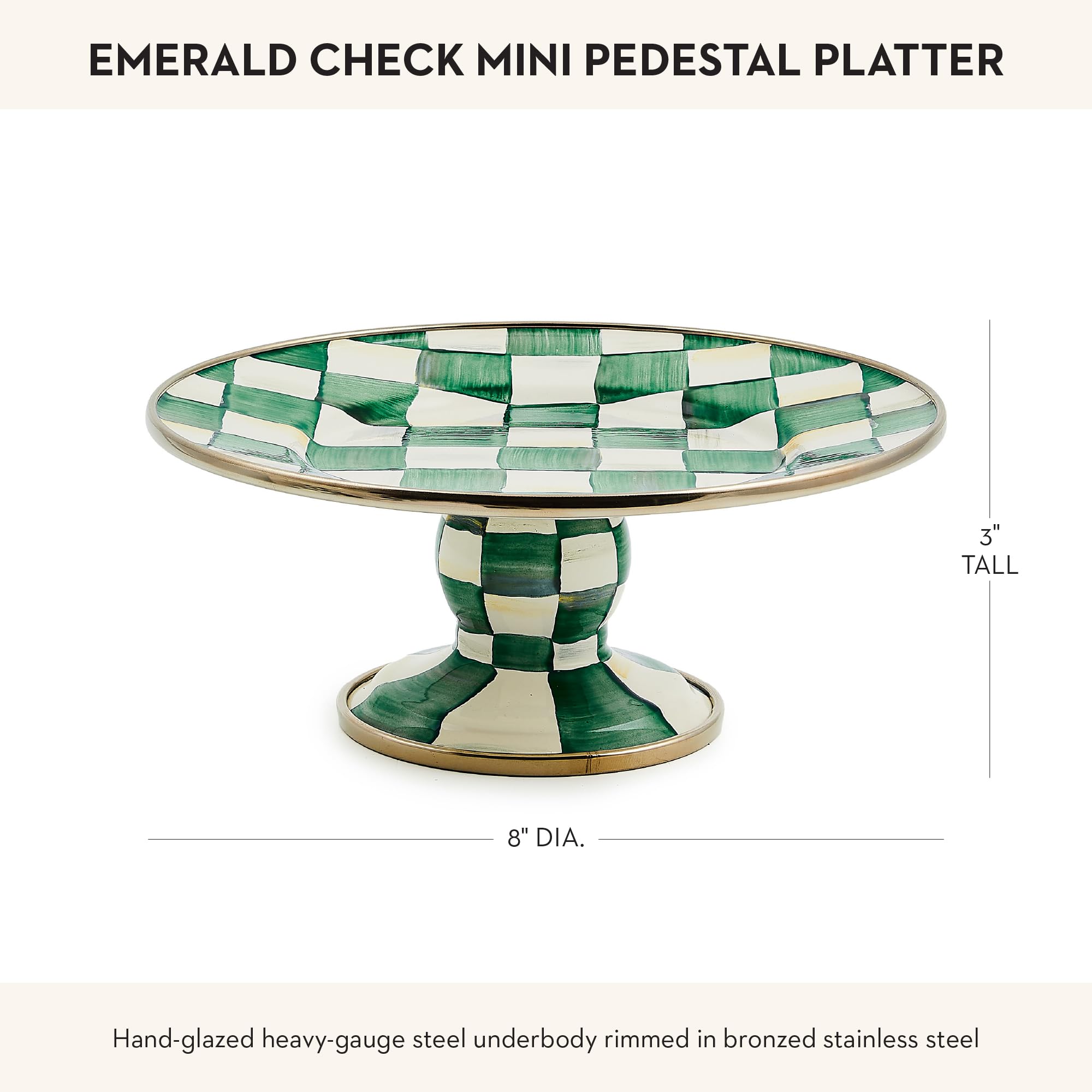 Amazon.com | MACKENZIE-CHILDS Enamel Pedestal Platter, Round Cake
